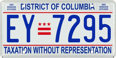 DC license plate EY7295