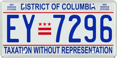 DC license plate EY7296