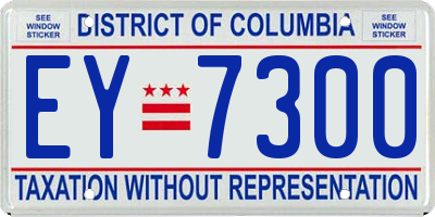 DC license plate EY7300