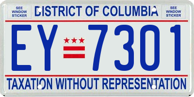 DC license plate EY7301