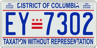 DC license plate EY7302