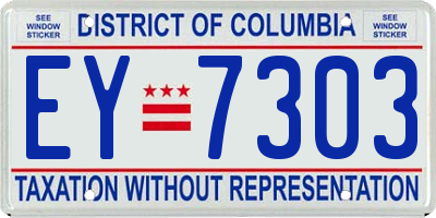 DC license plate EY7303