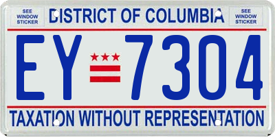 DC license plate EY7304