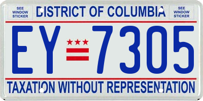 DC license plate EY7305