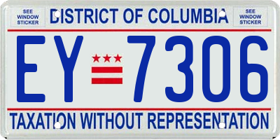 DC license plate EY7306