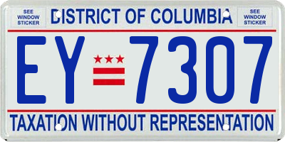 DC license plate EY7307