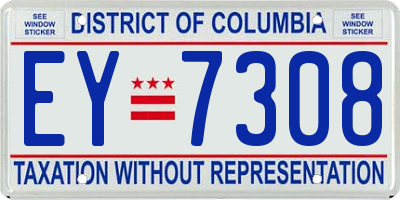 DC license plate EY7308