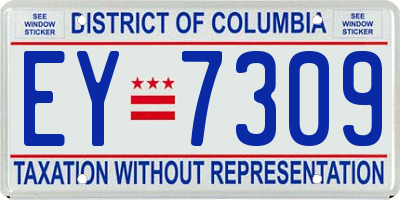 DC license plate EY7309