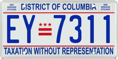 DC license plate EY7311