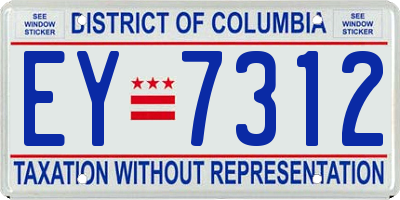 DC license plate EY7312