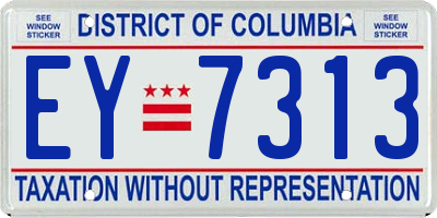 DC license plate EY7313