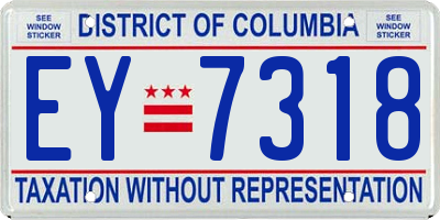 DC license plate EY7318