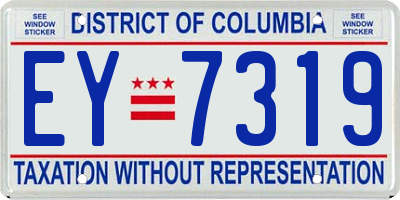 DC license plate EY7319