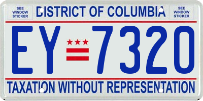 DC license plate EY7320