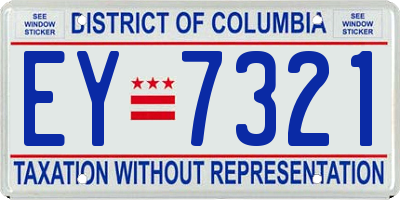 DC license plate EY7321