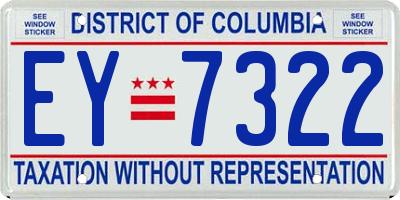 DC license plate EY7322