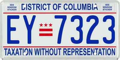 DC license plate EY7323