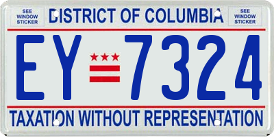 DC license plate EY7324