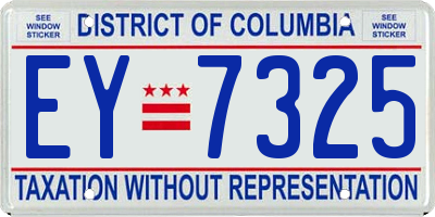 DC license plate EY7325