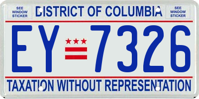 DC license plate EY7326