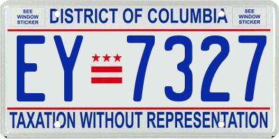 DC license plate EY7327