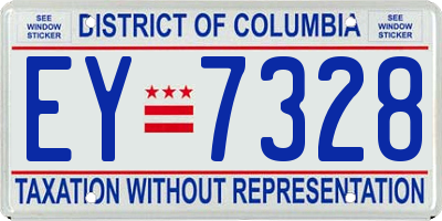 DC license plate EY7328