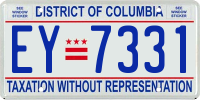 DC license plate EY7331