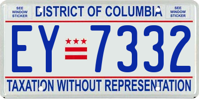 DC license plate EY7332