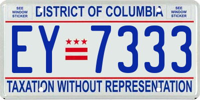 DC license plate EY7333