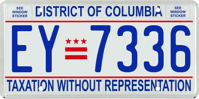 DC license plate EY7336