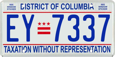 DC license plate EY7337