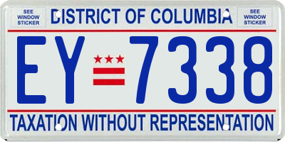 DC license plate EY7338