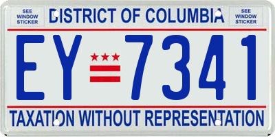 DC license plate EY7341