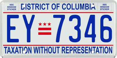 DC license plate EY7346