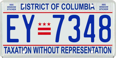 DC license plate EY7348