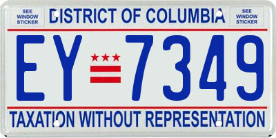 DC license plate EY7349