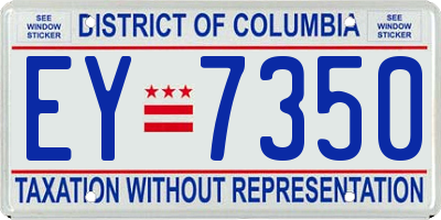 DC license plate EY7350