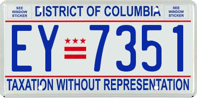 DC license plate EY7351