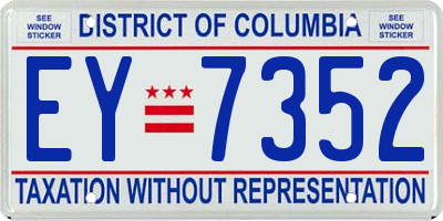 DC license plate EY7352