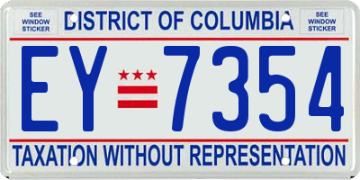 DC license plate EY7354