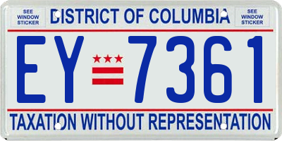 DC license plate EY7361