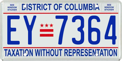 DC license plate EY7364