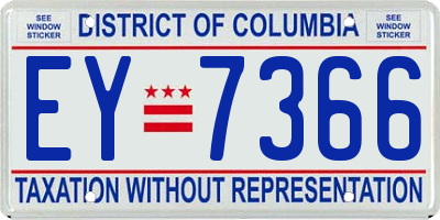 DC license plate EY7366