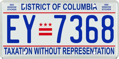 DC license plate EY7368