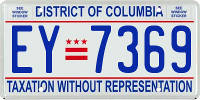 DC license plate EY7369