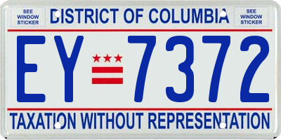 DC license plate EY7372