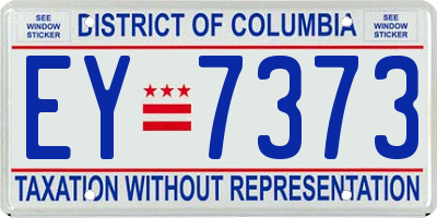 DC license plate EY7373