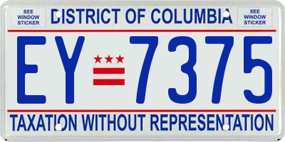 DC license plate EY7375