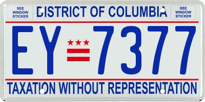 DC license plate EY7377