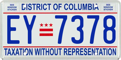 DC license plate EY7378